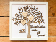 Load image into Gallery viewer, Personalised Grandchildren Wooden Family Tree Frame