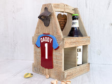 Load image into Gallery viewer, Personalised Beer Caddy With Coloured Football Shirt