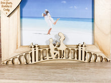 Load image into Gallery viewer, Personalised Engagement Bridge Natural Wood Photo Frame