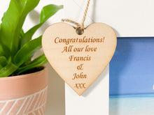 Load image into Gallery viewer, Personalised Engagement Bridge White Photo Frame - Heart Style