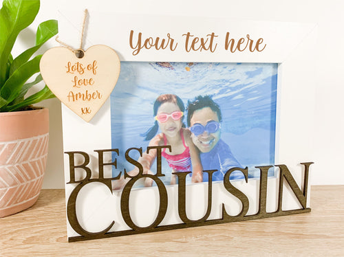 Personalised Best Cousins White Photo Frame Gift