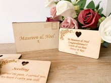 Load image into Gallery viewer, Personalised Wooden Wallet Size Message Card With Envelope
