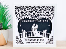 Load image into Gallery viewer, Personalised Wedding Bride & Groom Papercut Frame