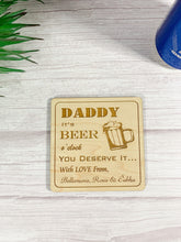 Load image into Gallery viewer, Personalised It's Beer O'Clock Coaster