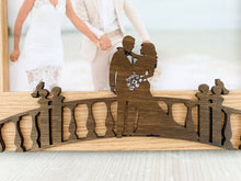 Load image into Gallery viewer, Personalised Wedding Bride & Groom Oak Photo Frame - Classic Style