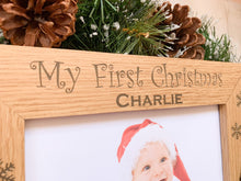 Load image into Gallery viewer, Personalised My First Christmas Oak Effect Photo Frame