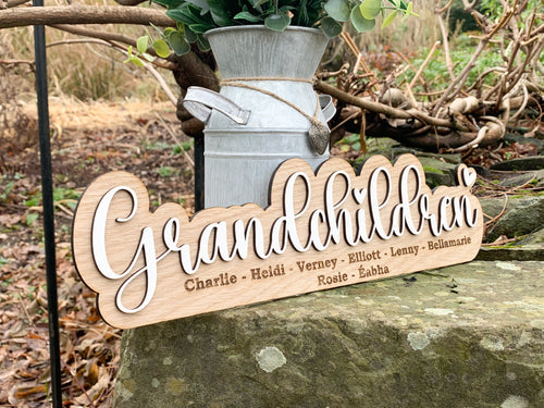 Personalised Grandchildren Sign |  Grandchildren Sign | Wooden Grandchildren Sign