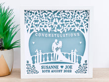 Load image into Gallery viewer, Personalised Wedding Bride &amp; Groom Papercut Frame
