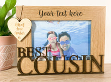 Load image into Gallery viewer, Personalised Best Cousin Oak Photo Frame
