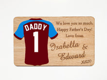 Load image into Gallery viewer, Personalised Father&#39;s Day Football Wooden Plaque
