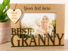 Load image into Gallery viewer, Personalised Best Granny Oak Photo Frame
