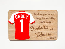 Load image into Gallery viewer, Personalised Father&#39;s Day Football Wooden Plaque
