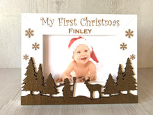 Load image into Gallery viewer, Personalised My First Christmas White Photo Frame - Unique Christmas Baby Gift
