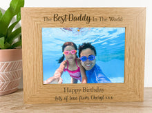 Load image into Gallery viewer, Personalised Best Daddy Birthday Oak Photo Frame
