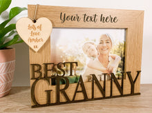 Load image into Gallery viewer, Personalised Best Granny Oak Photo Frame Gift
