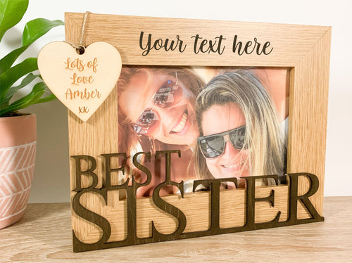 Personalised Best Sister Photo Frame Gift