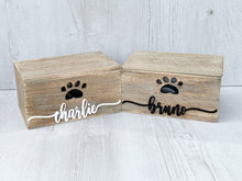 Load image into Gallery viewer, Personalised Wooden Dog Treat Storage Box | Wooden Pet Biscuit Box | Unique Gift
