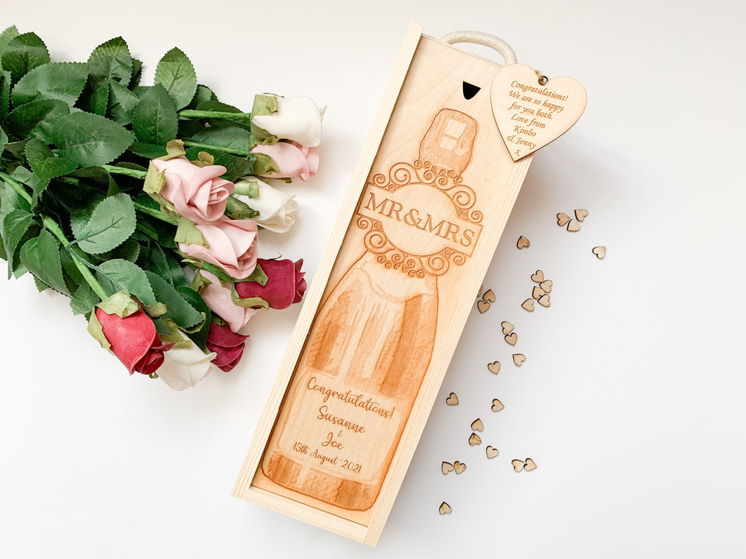 Personalised Mr & Mrs Wedding Champagne Box