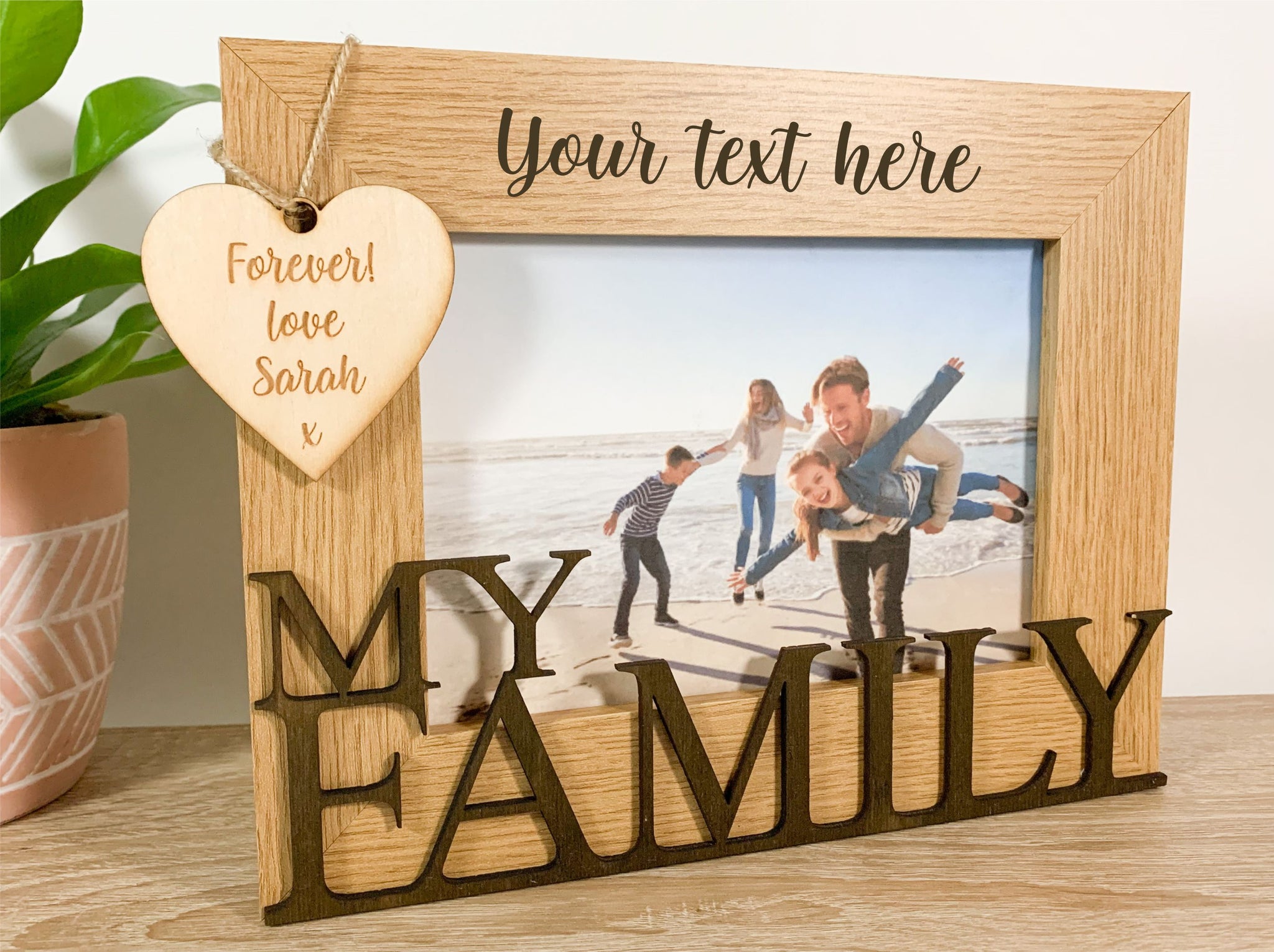 Personalised My Family Oak Photo Frame Gift
