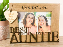 Load image into Gallery viewer, Personalised Best Auntie Oak Photo Frame
