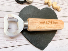 Load image into Gallery viewer, Personalised Beer O&#39;Clock Bottle Opener - Natural Finish
