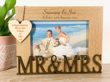 Load image into Gallery viewer, Personalised Wedding Gift Mr &amp; Mrs Photo Frame 
