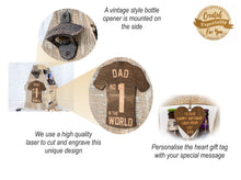 Load image into Gallery viewer, Personalised Beer Bottle Caddy With Engraved Shirt
