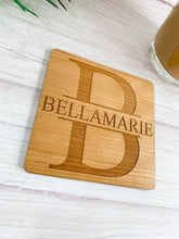 Load image into Gallery viewer, Personalised Initial and Name Wooden Coaster
